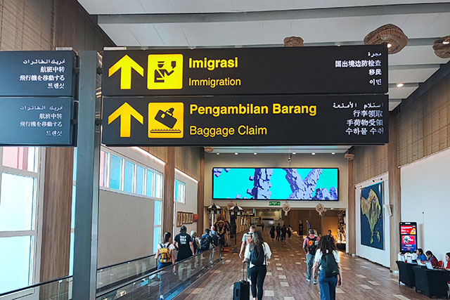 follow signs to immigration Bali airport dps