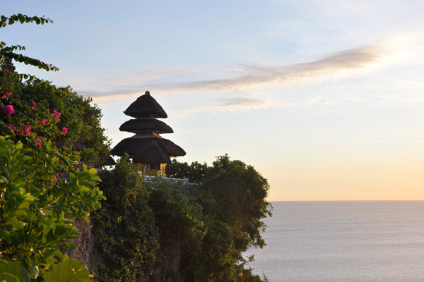Uluwatu temple during sunset hours